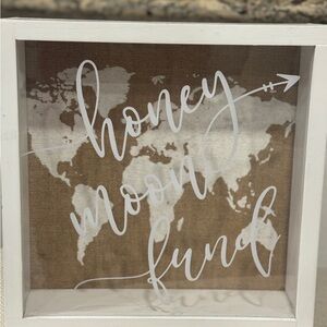 White and Burlap Honeymoon Fund Shadow Box/ Gift Box